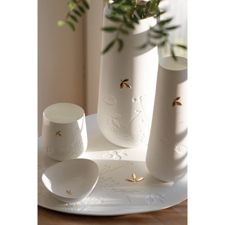 assiette avec vases photophore et coupelle Feuille 4avril