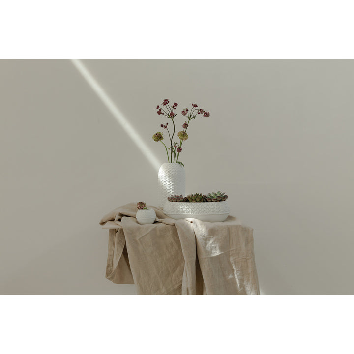 table avec nappe lin vase bol et photophore tricot 4avril
