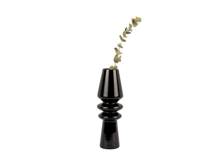 vase en verre noir cône avec fleurs 4avril