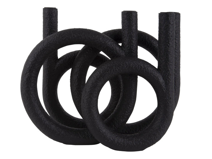Bougeoir noir en forme de boucles 4avril